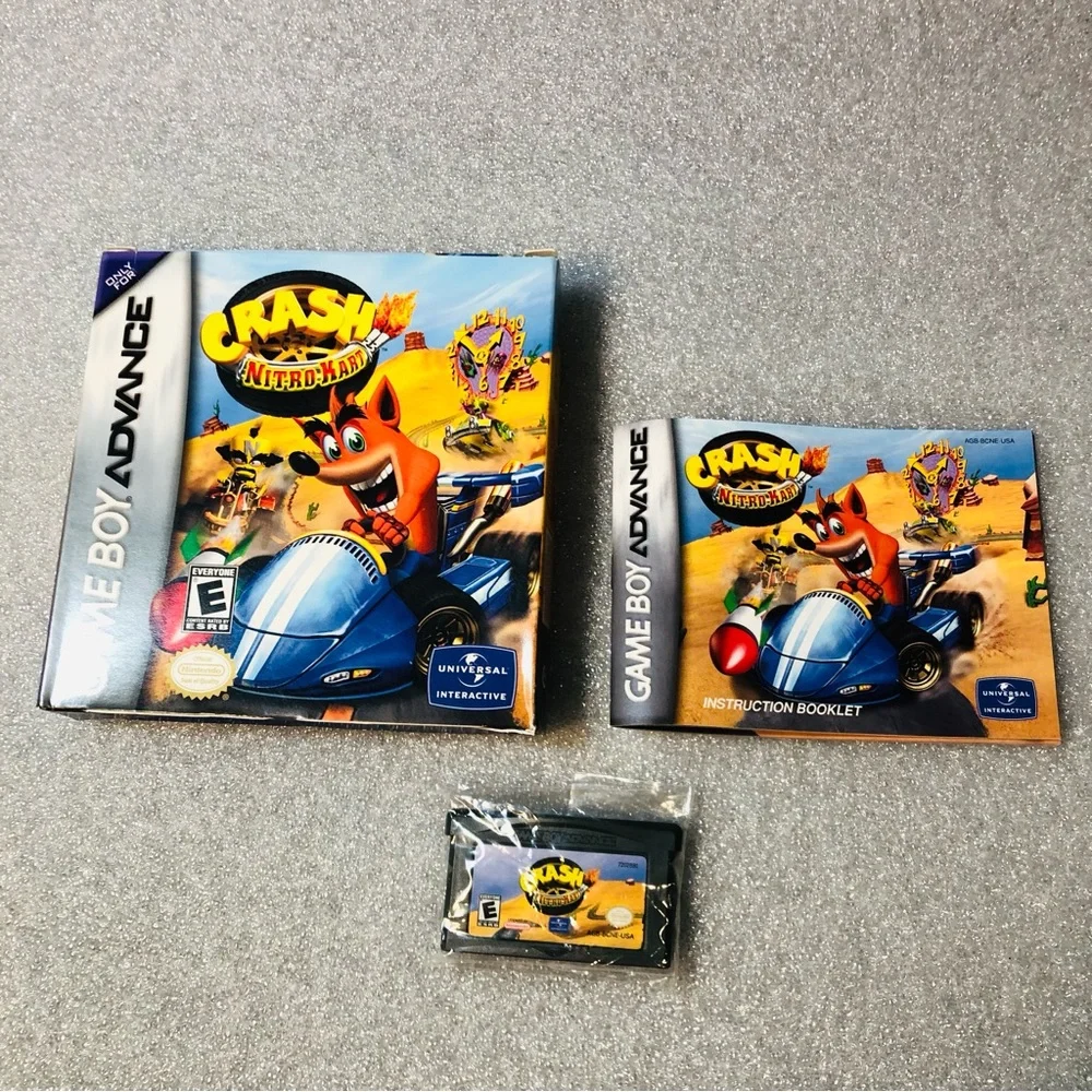 Crash Nitro Kart (Nintendo Game Boy Advance, 2003) Box EUC , Manual And Game